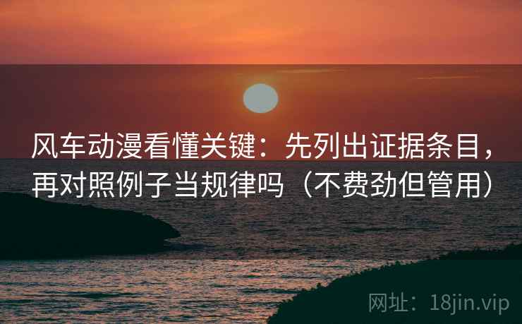 风车动漫看懂关键:先列出证据条目,再对照例子当规律吗(不费劲但管用) 第2张 风车动漫看懂关键:先列出证据条目,再对照例子当规律吗(不费劲但管用) 第2张