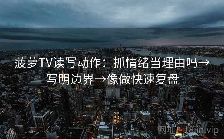菠萝TV读写动作：抓情绪当理由吗→写明边界→像做快速复盘  第2张
