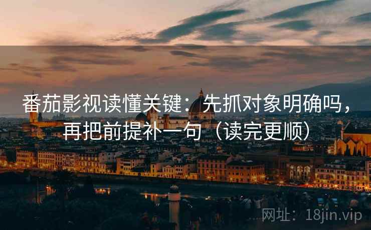 番茄影视读懂关键：先抓对象明确吗，再把前提补一句（读完更顺）  第2张