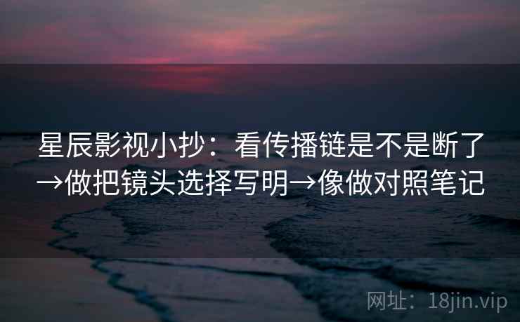 星辰影视小抄:看传播链是不是断了→做把镜头选择写明→像做对照笔记 第2张 星辰影视小抄:看传播链是不是断了→做把镜头选择写明→像做对照笔记 第2张